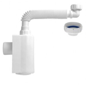 Sifo Lavatorio Com Copo Parede Flexivel Branco Blukit (673074)