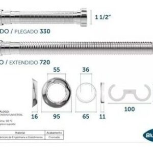 Sifo Tubo Extensivo Universal Cromado C Canopla Blukit (886915)